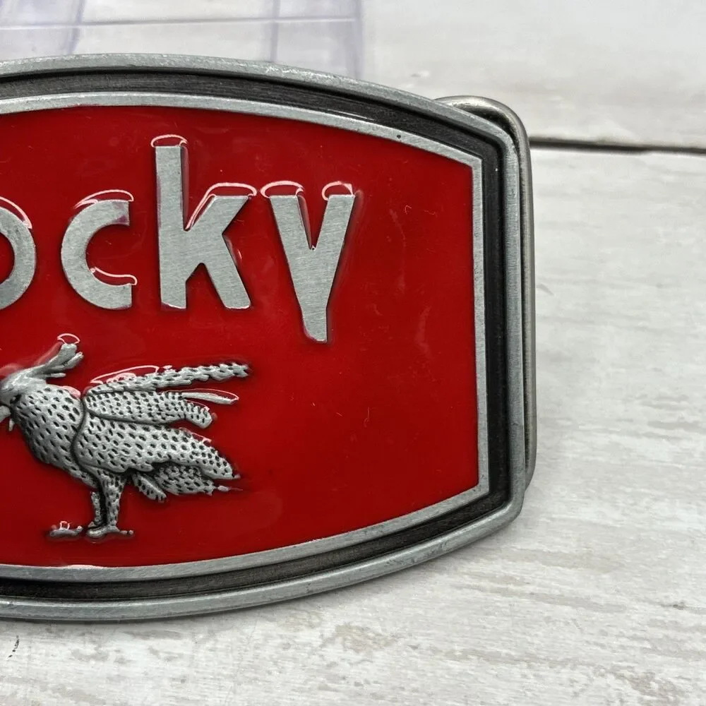 Y2K Men Cocky red belt buckle tv show bone classic hardware vintage retro whimsy